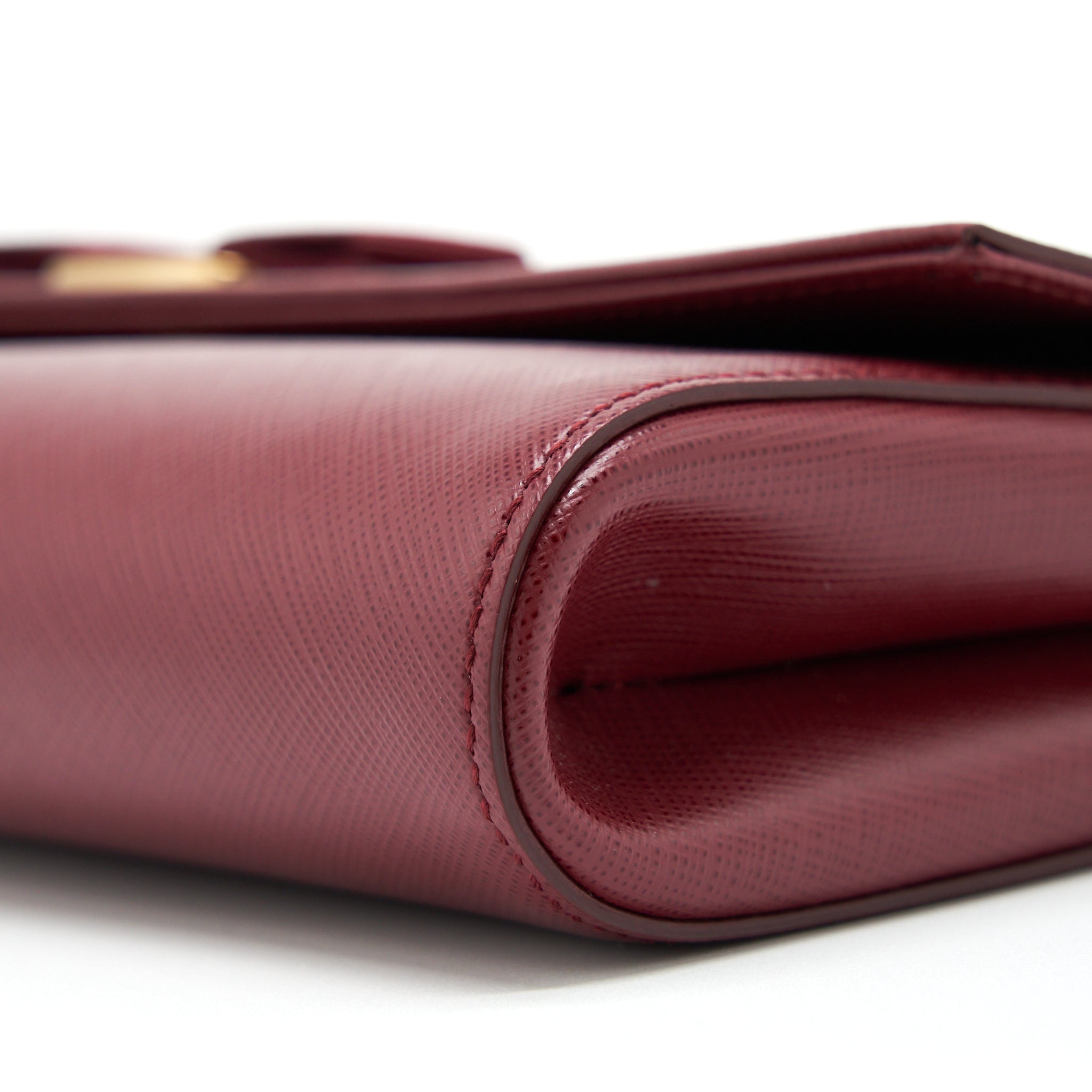 SALVATORE FERRAGAMO RIBBON SHOULDER BAG DARK RED LGHW