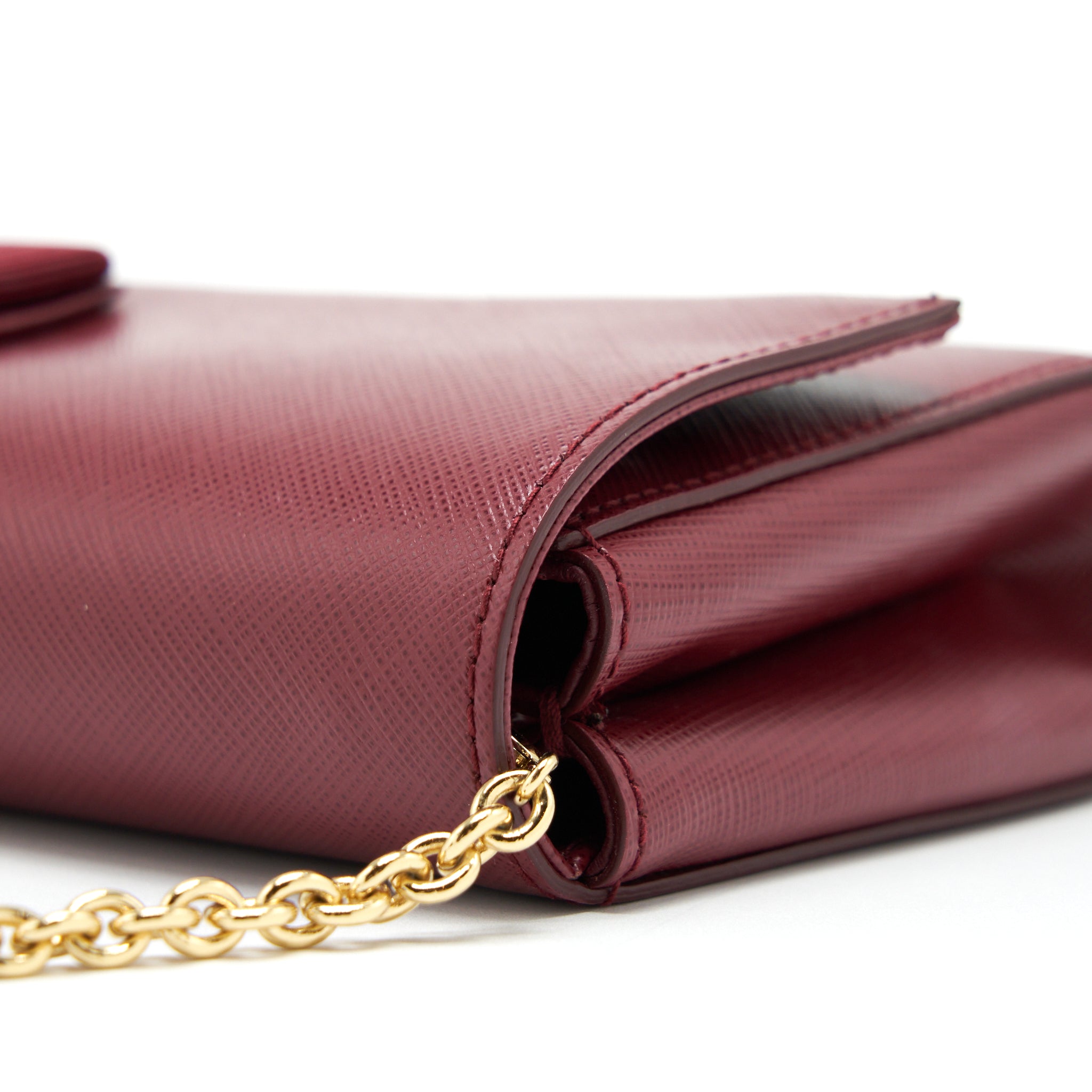 SALVATORE FERRAGAMO RIBBON SHOULDER BAG DARK RED LGHW