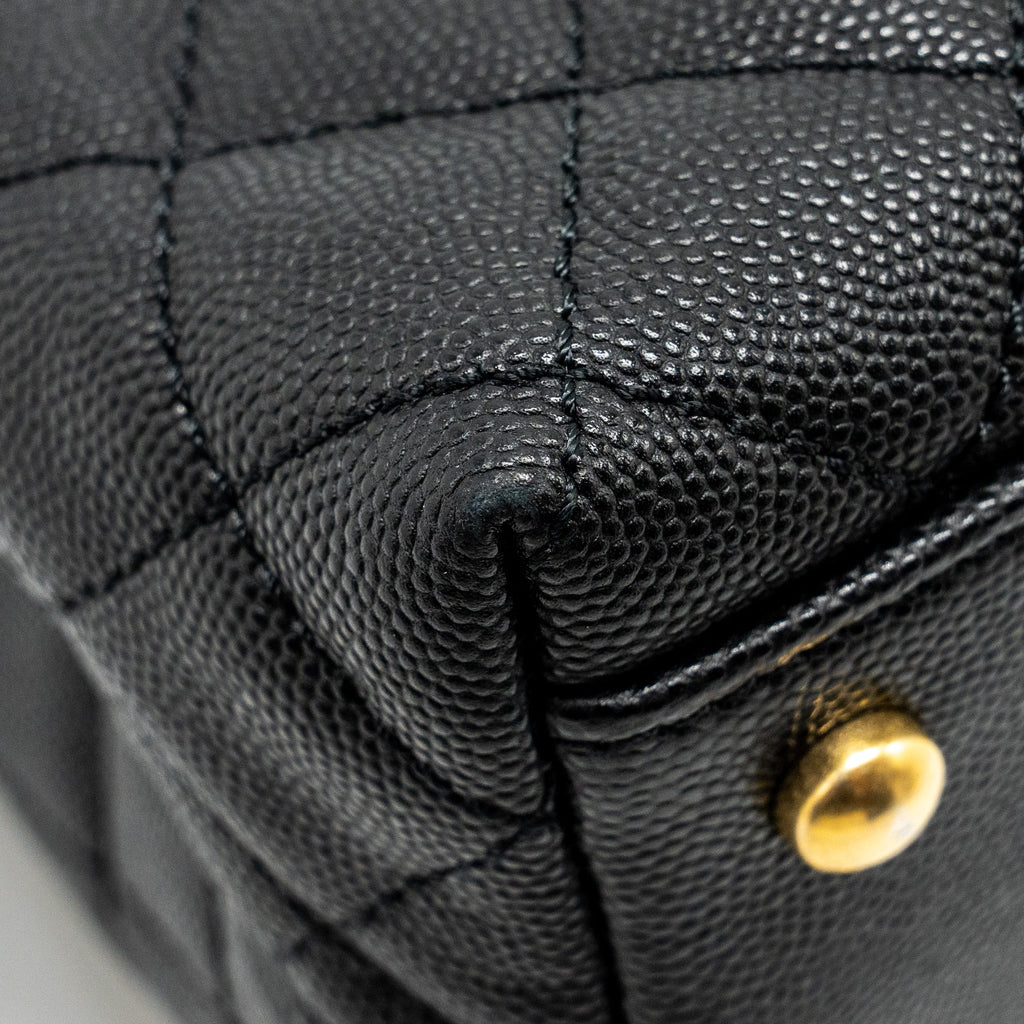 CHANEL MEDIUM COCO HANDLE LIMITED EDITION CAVIAR BLACK GHW (MICROCHIP)