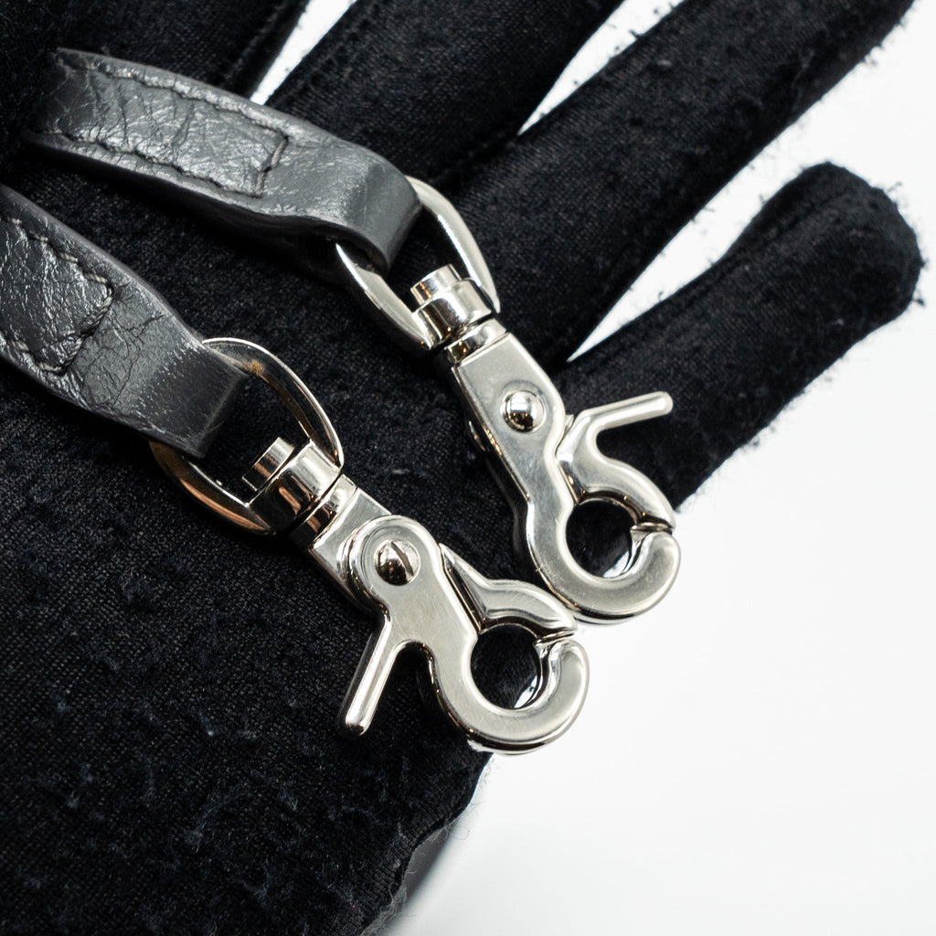 BALENCIAGA CITY FOLD CLUTCH/ SHOULDER BAG DARK GREY SHW