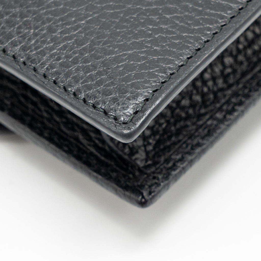 GUCCI INTERLOCKING CHAIN WALLET CALFSKIN BLACK GHW