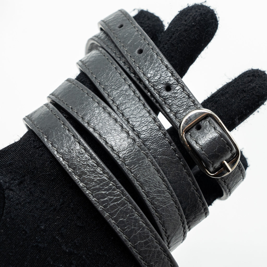 BALENCIAGA CITY FOLD CLUTCH/ SHOULDER BAG DARK GREY SHW