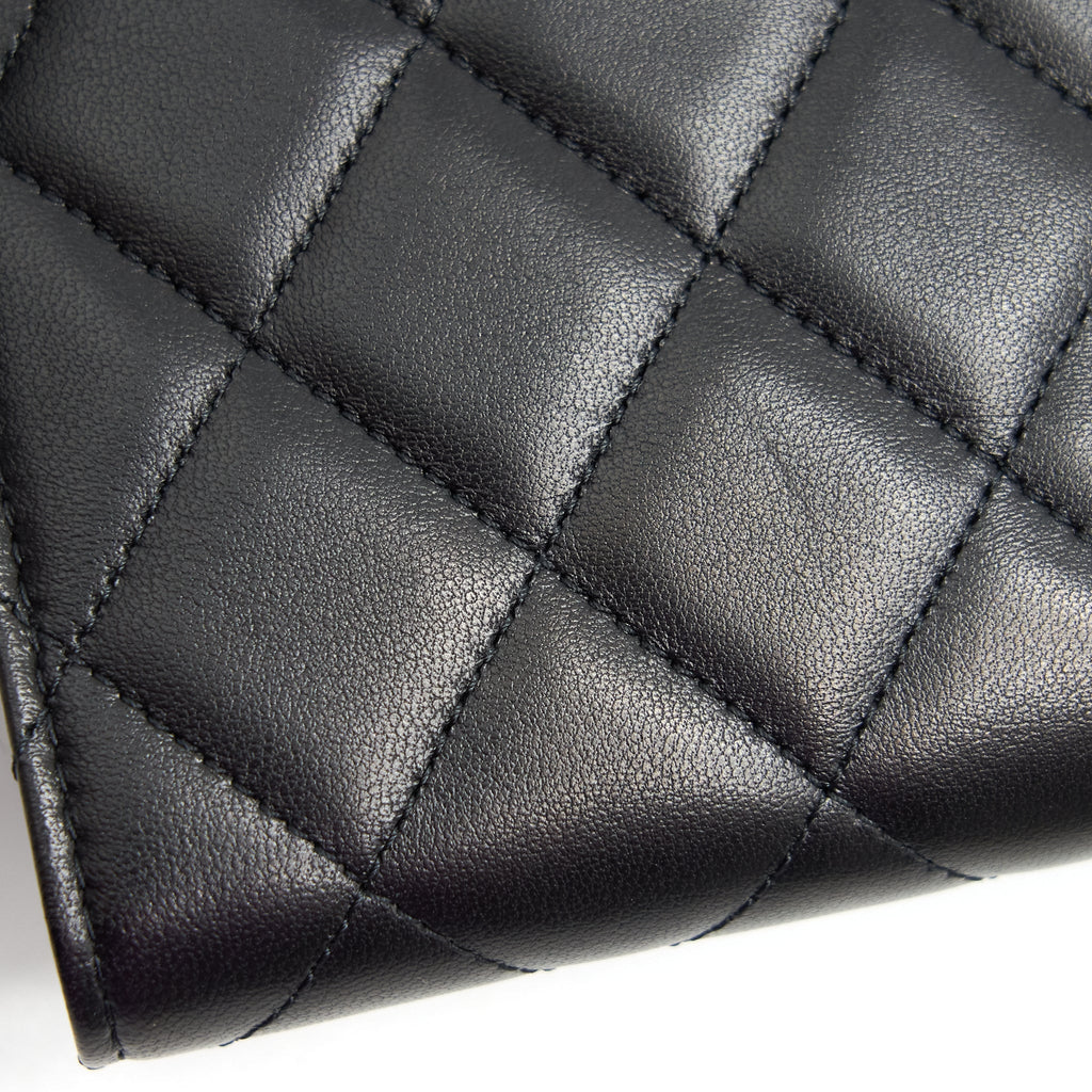 CHANEL CLASSIC FLAP WALLET LAMBSKIN BLACK SHW