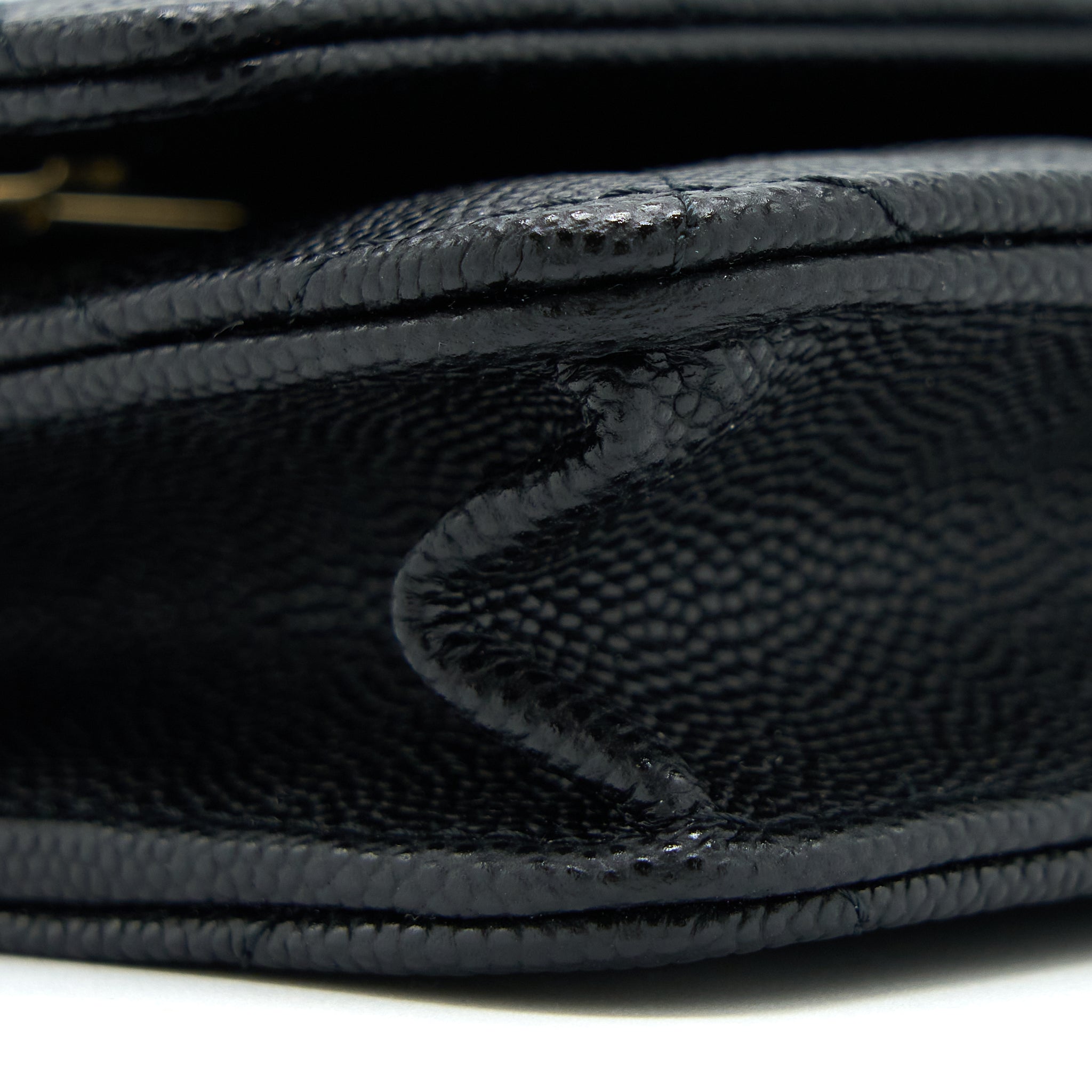 CHANEL 23C GIANT CC LOGO WALLET ON CHAIN CAVIAR BLACK LGHW (MICROCHIP)