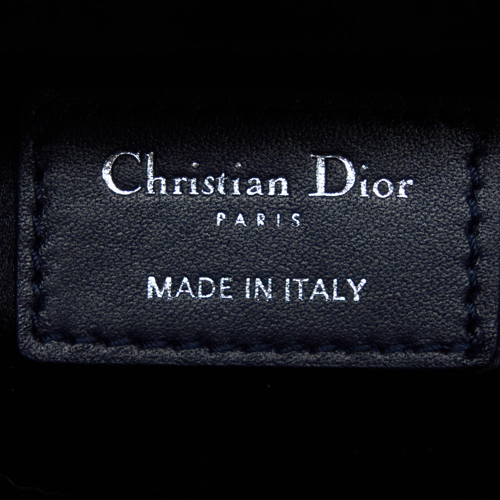 DIOR MINI LADY DIOR STAIN CRYSTAL CANNAGE DARK BLUE SHW