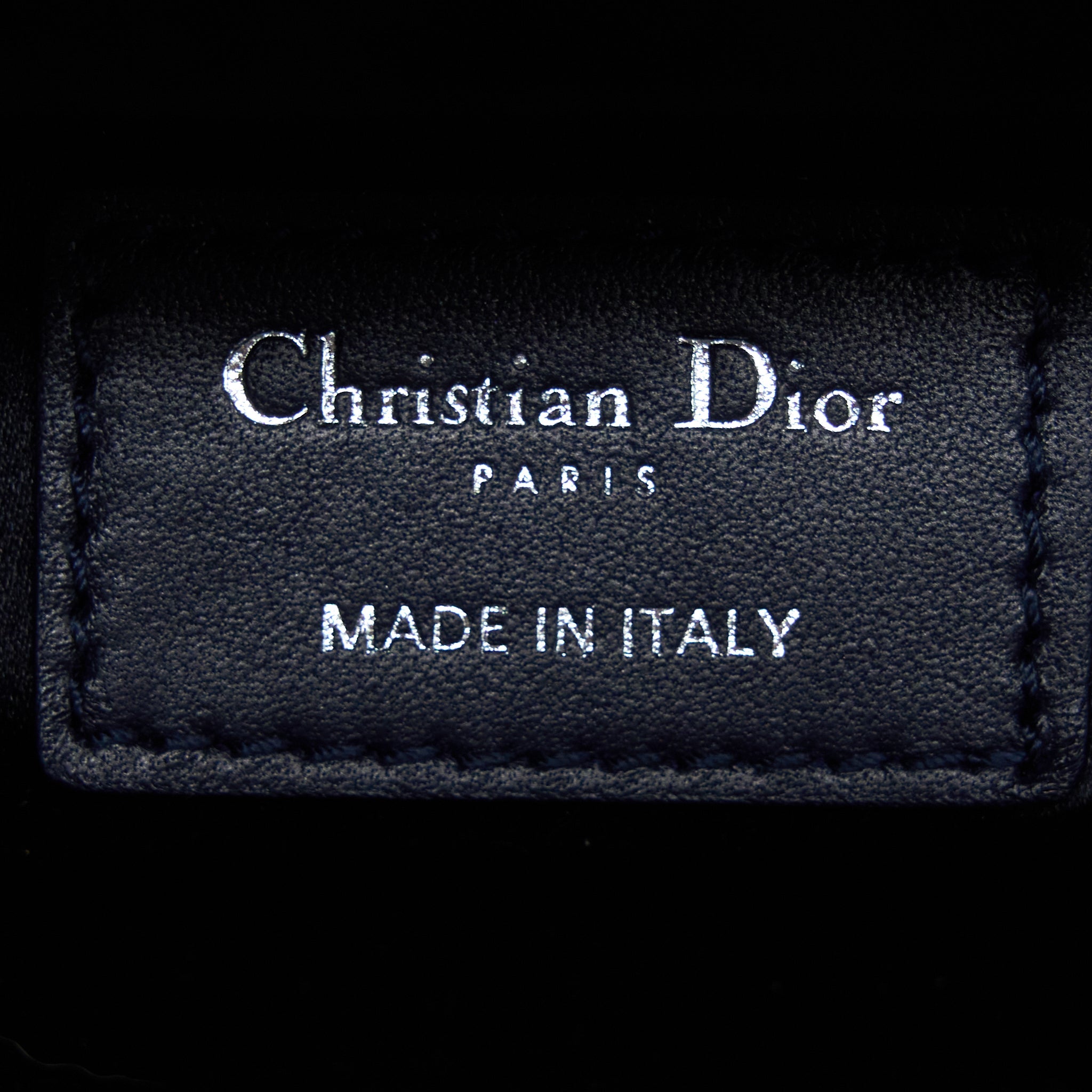 DIOR MINI LADY DIOR STAIN CRYSTAL CANNAGE DARK BLUE SHW