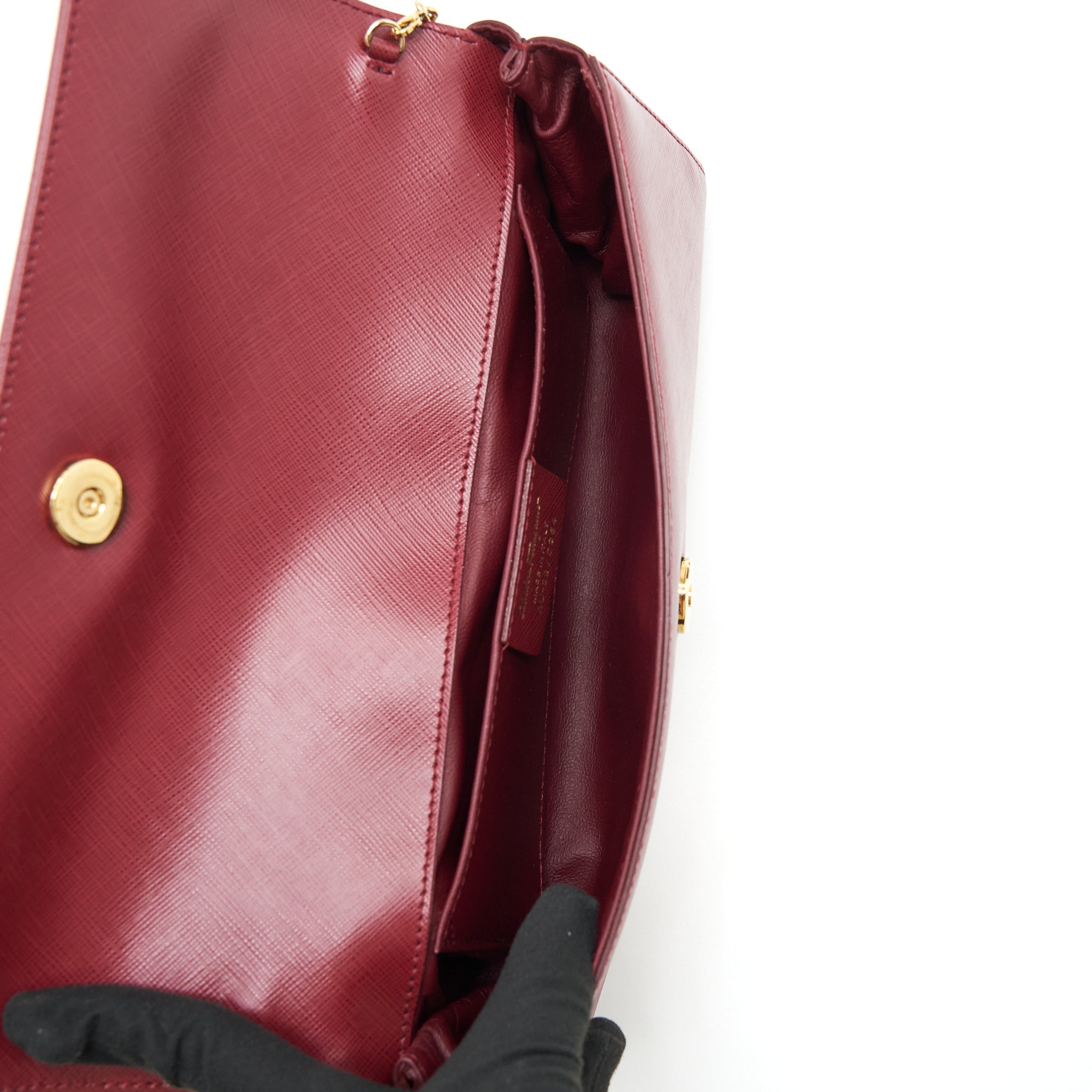 SALVATORE FERRAGAMO RIBBON SHOULDER BAG DARK RED LGHW