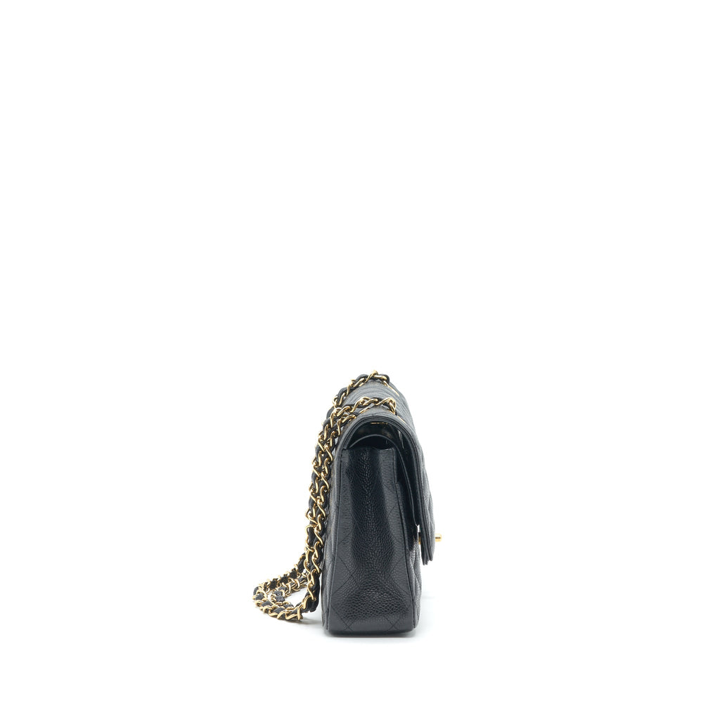 CHANEL CLASSIC DOUBLE FLAP MEDIUM 25CM CAVIAR BLACK GHW