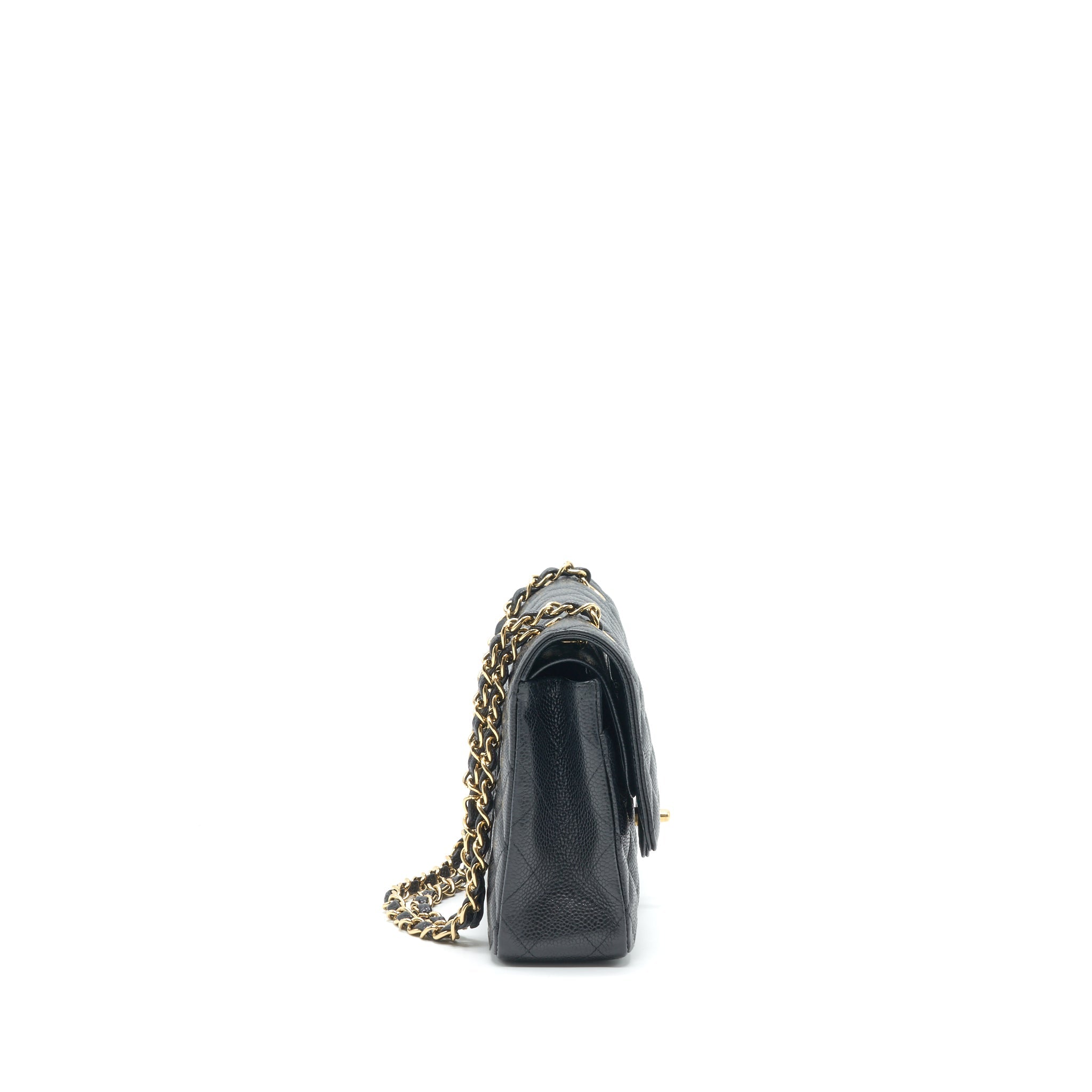 CHANEL CLASSIC DOUBLE FLAP MEDIUM 25CM CAVIAR BLACK GHW