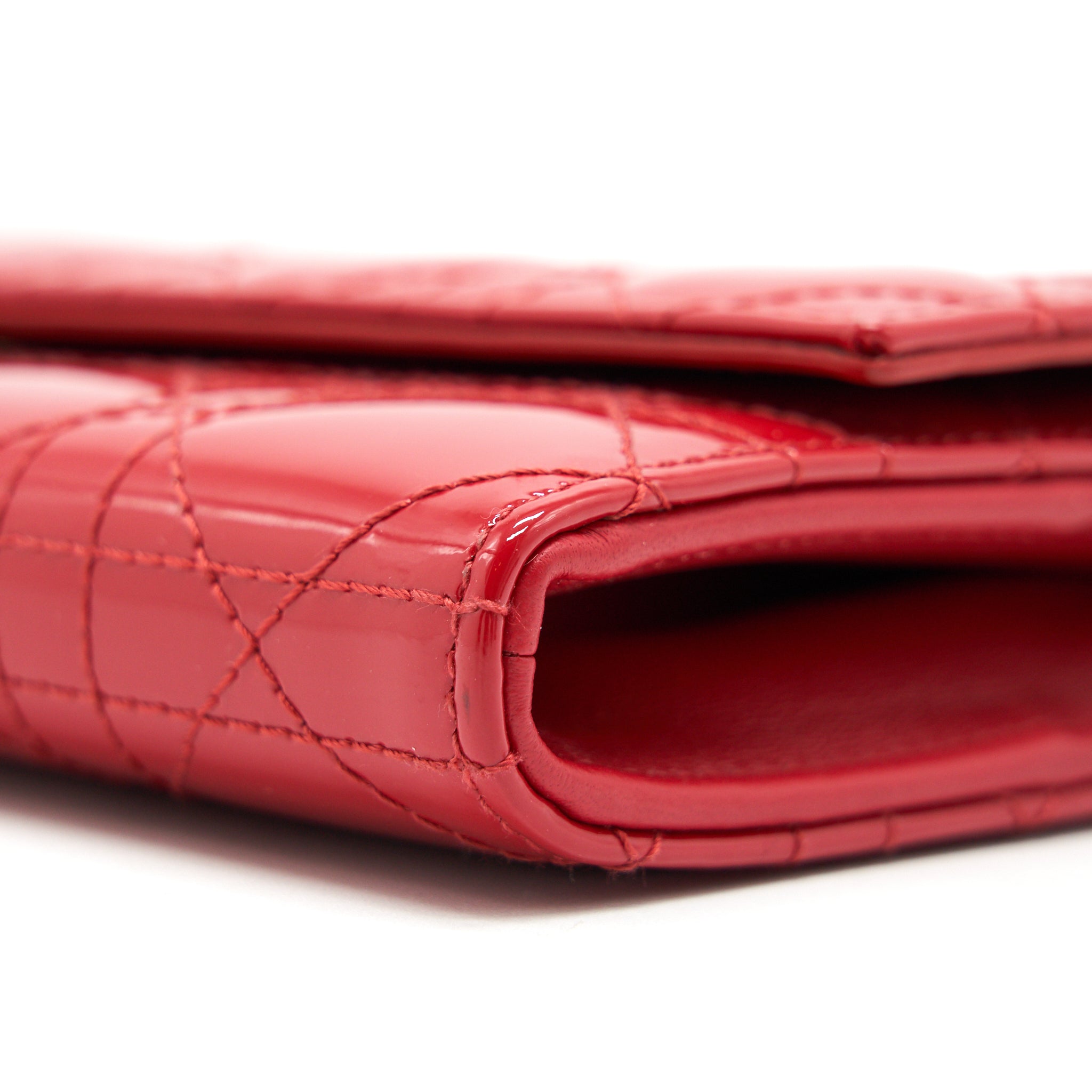 DIOR LADY DIOR WALLET ON CHAIN RED LGHW