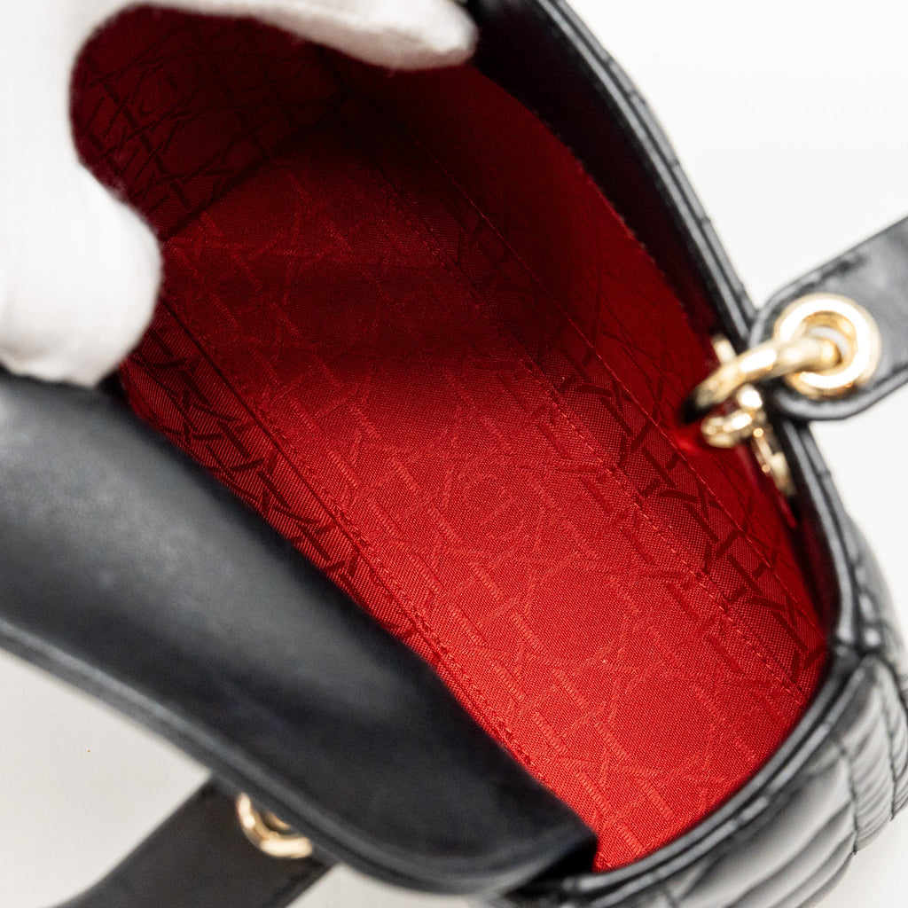 DIOR MY ABC SMALL LADY DIOR LAMBSKIN BLACK LGHW