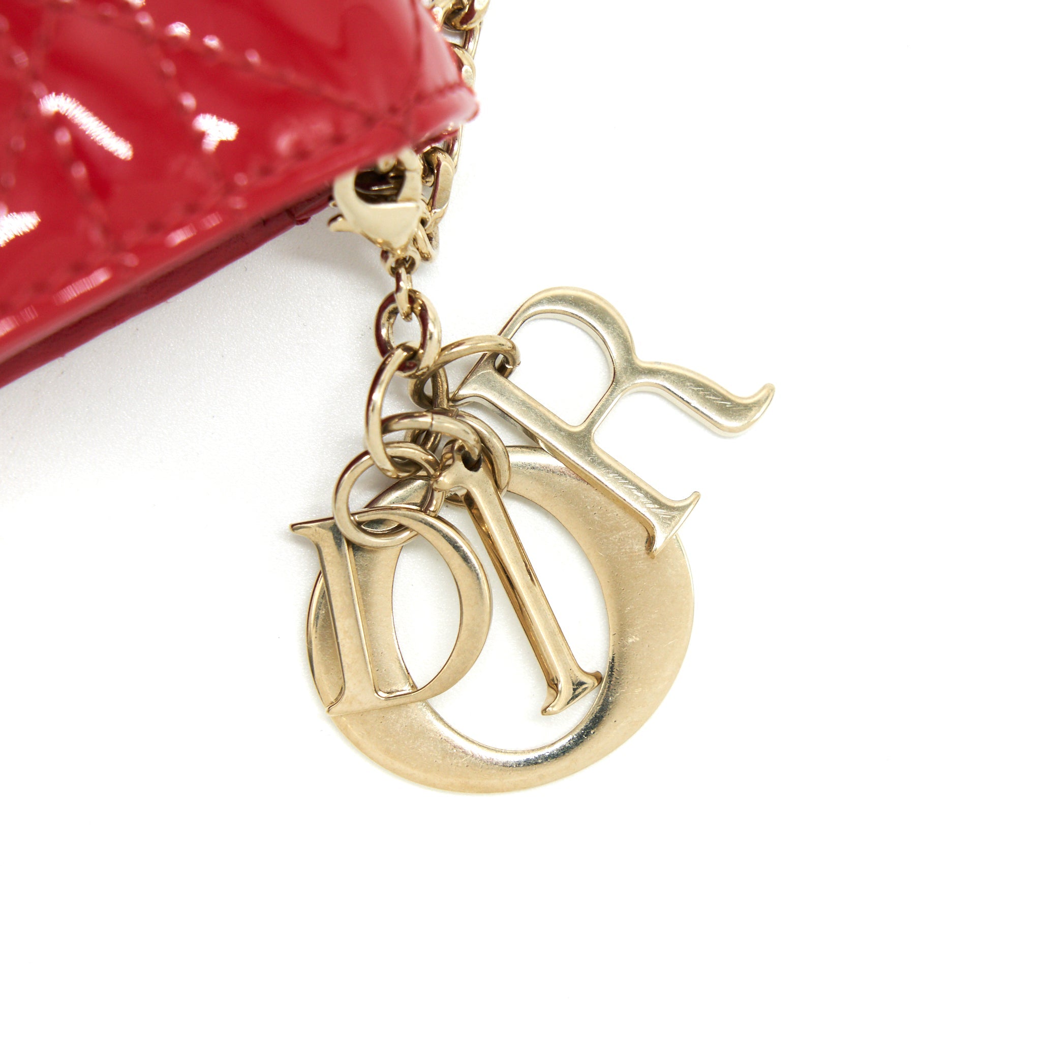 DIOR LADY DIOR WALLET ON CHAIN RED LGHW