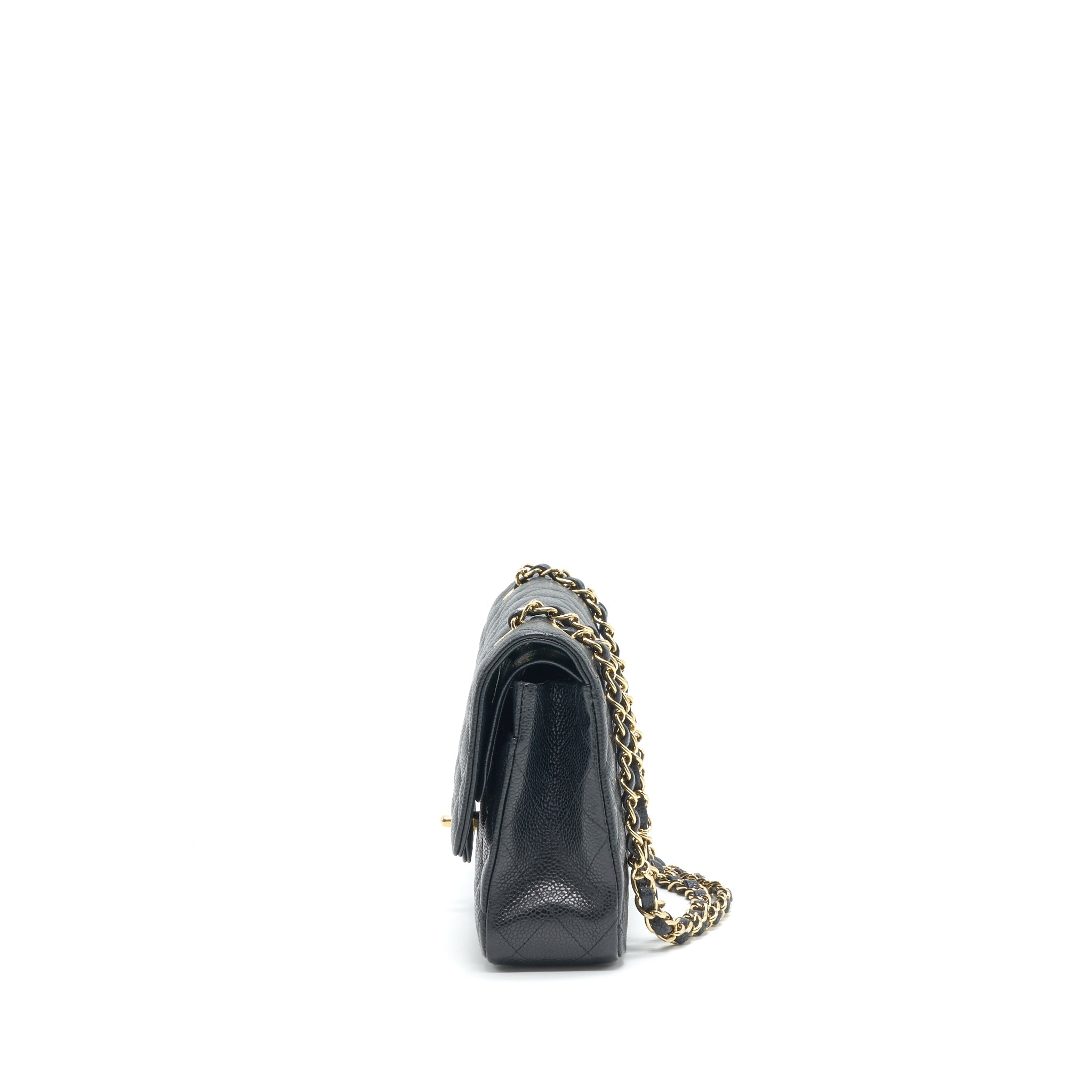 CHANEL CLASSIC DOUBLE FLAP MEDIUM 25CM CAVIAR BLACK GHW