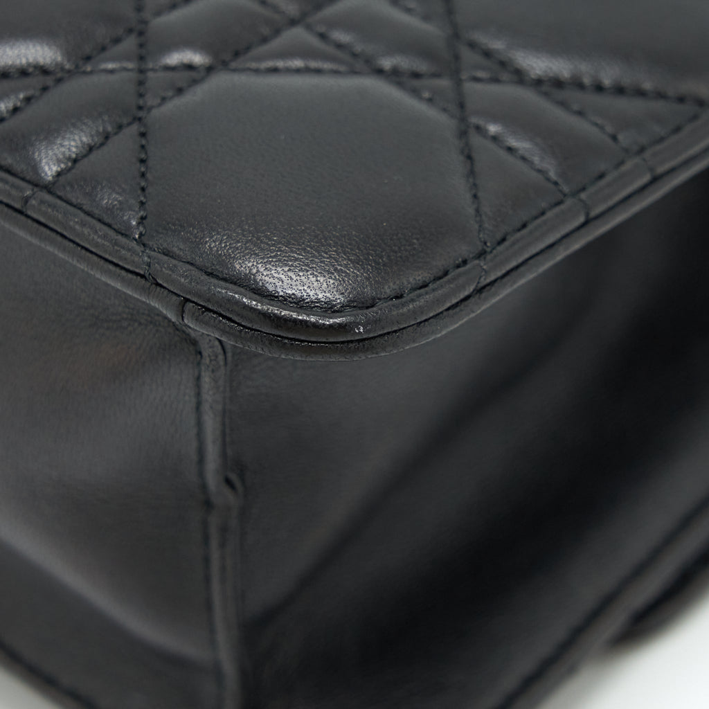 DIOR MISS DIOR MINI CROSSBODY CHAIN BAG LAMBSKIN BLACK LGHW