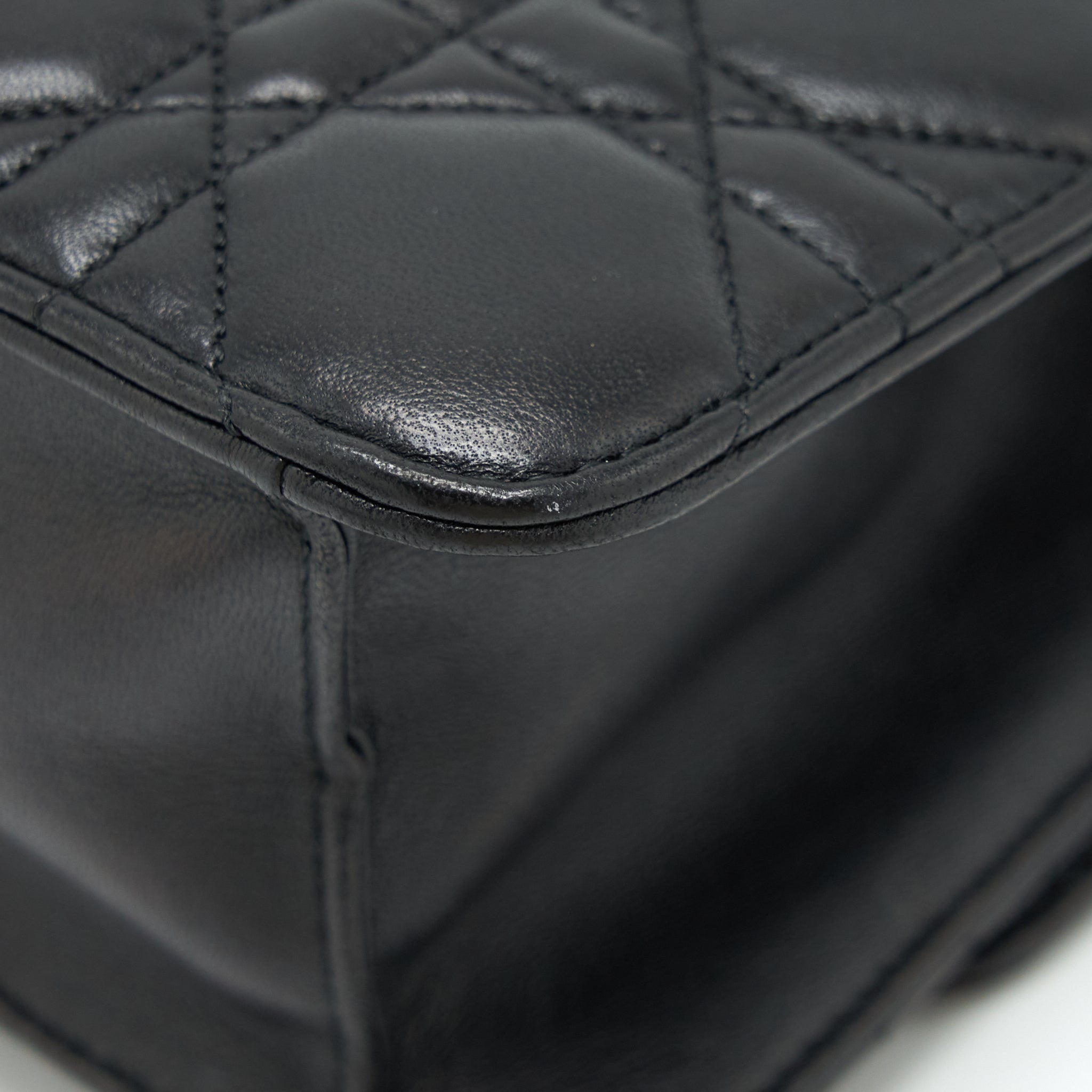 DIOR MISS DIOR MINI CROSSBODY CHAIN BAG LAMBSKIN BLACK LGHW