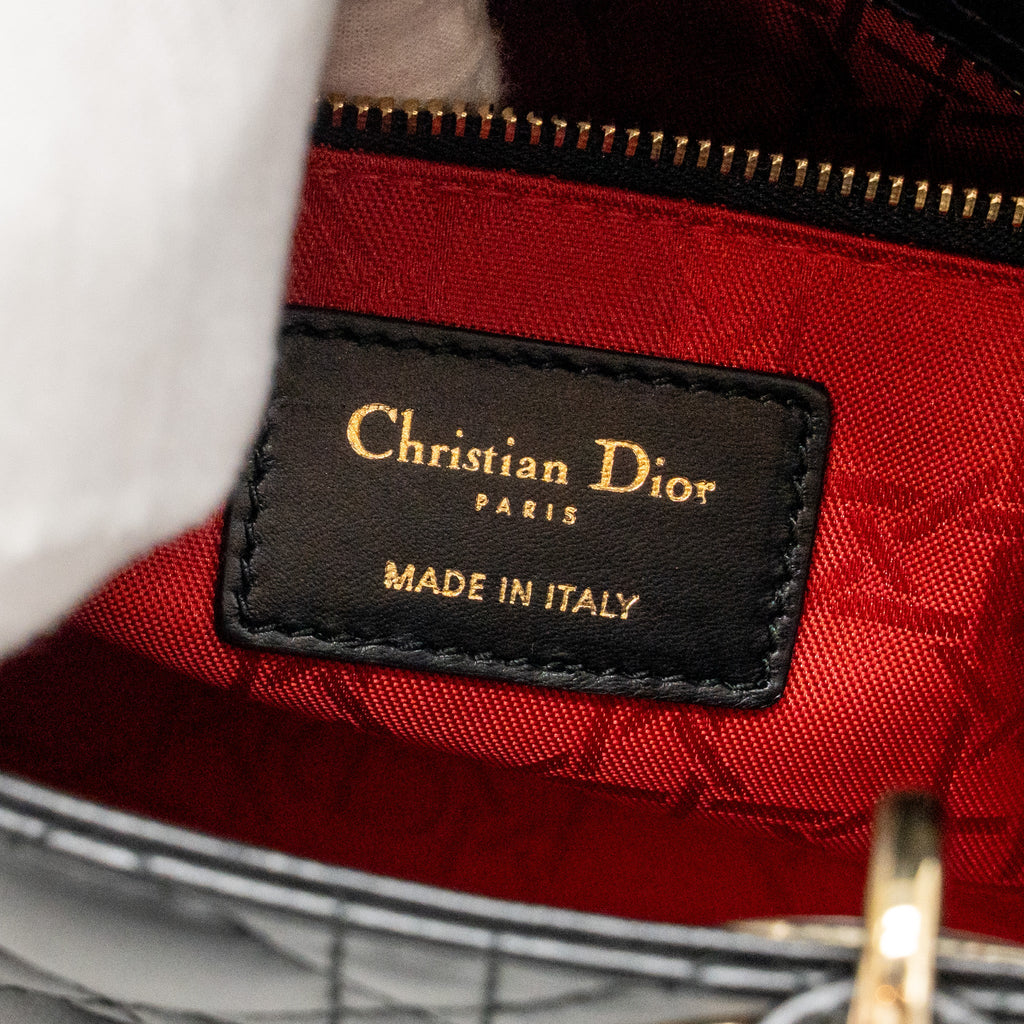 DIOR MY ABC SMALL LADY DIOR LAMBSKIN BLACK LGHW