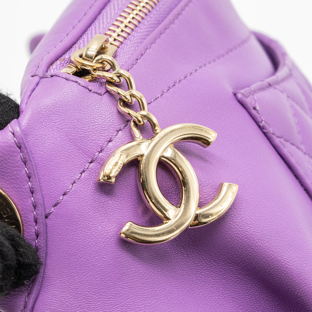 CHANEL BELT BAG LAMBSKIN PURPLE LGHW