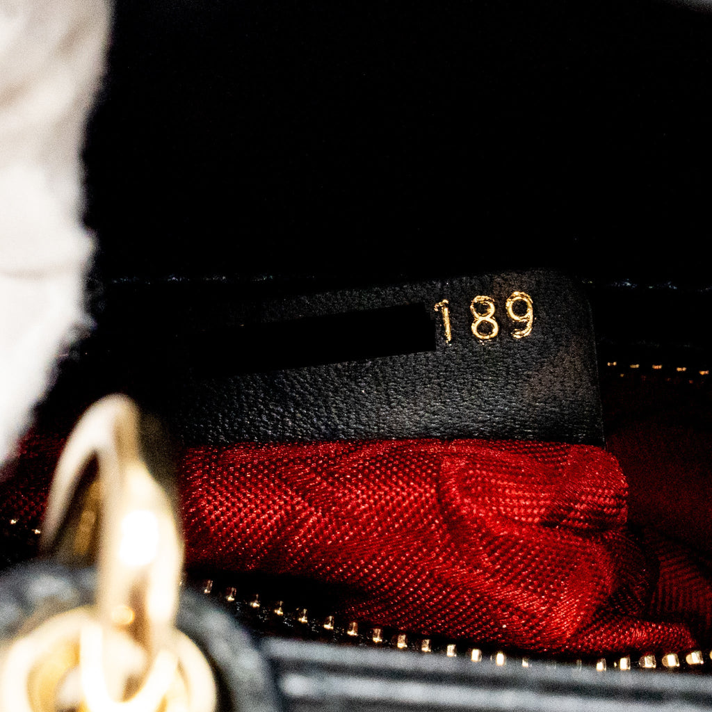 DIOR MY ABC SMALL LADY DIOR LAMBSKIN BLACK LGHW