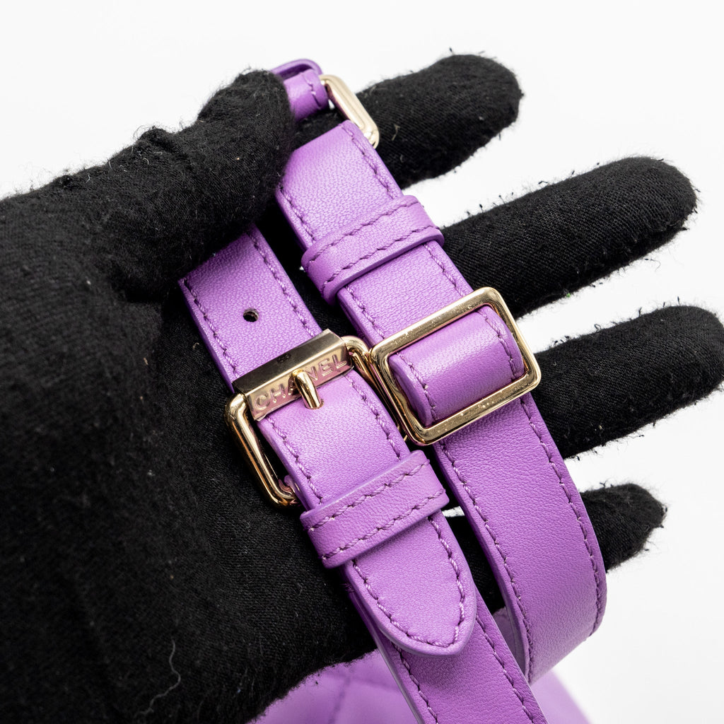 CHANEL BELT BAG LAMBSKIN PURPLE LGHW