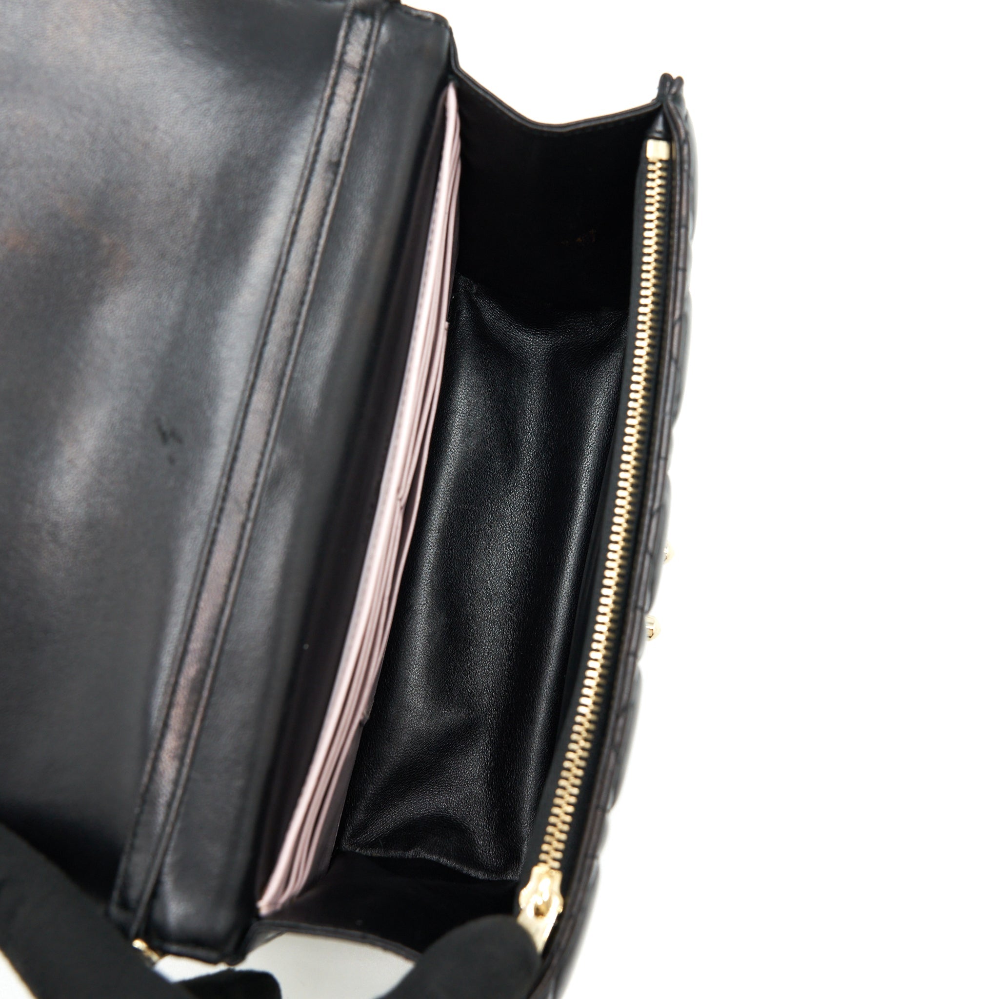 DIOR MISS DIOR MINI CROSSBODY CHAIN BAG LAMBSKIN BLACK LGHW