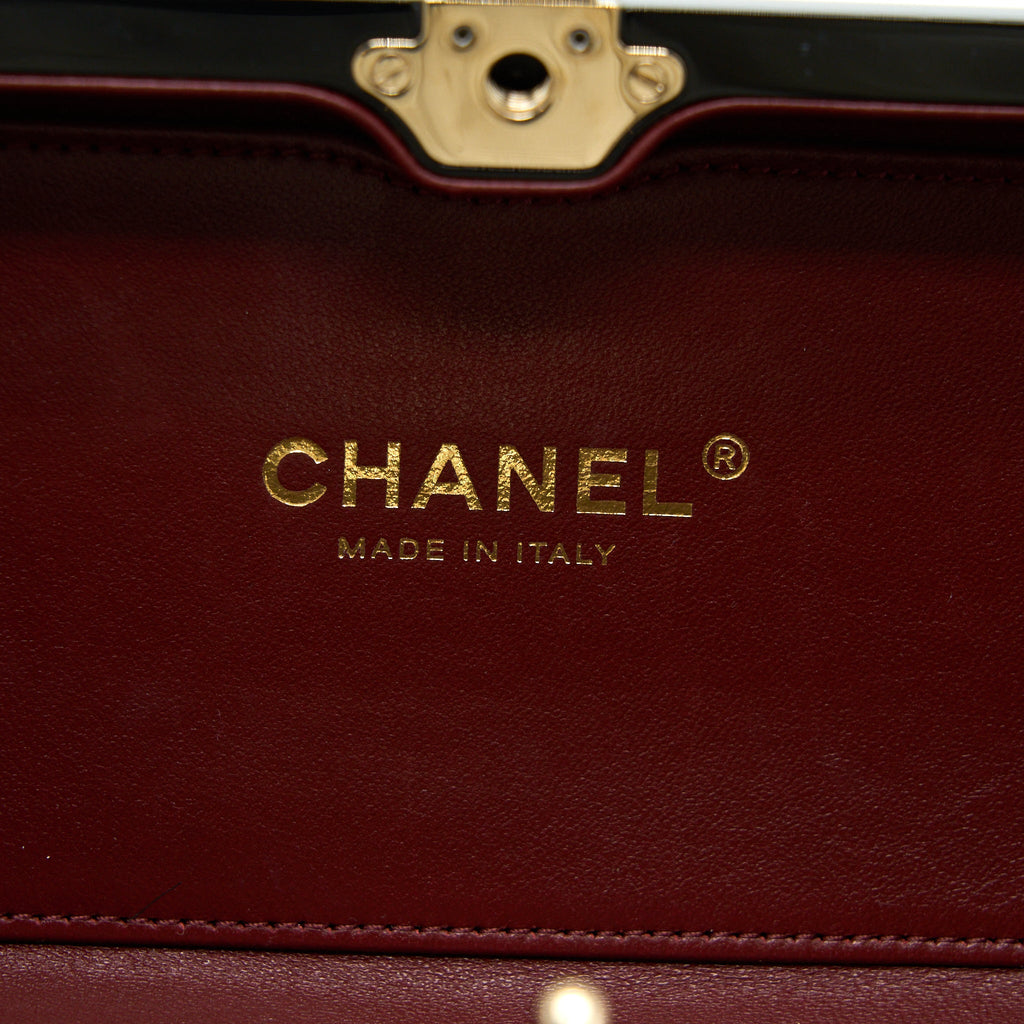 CHANEL VOTEZ COCO EVENING CLUTCH WITH CHAIN BLACK LGHW