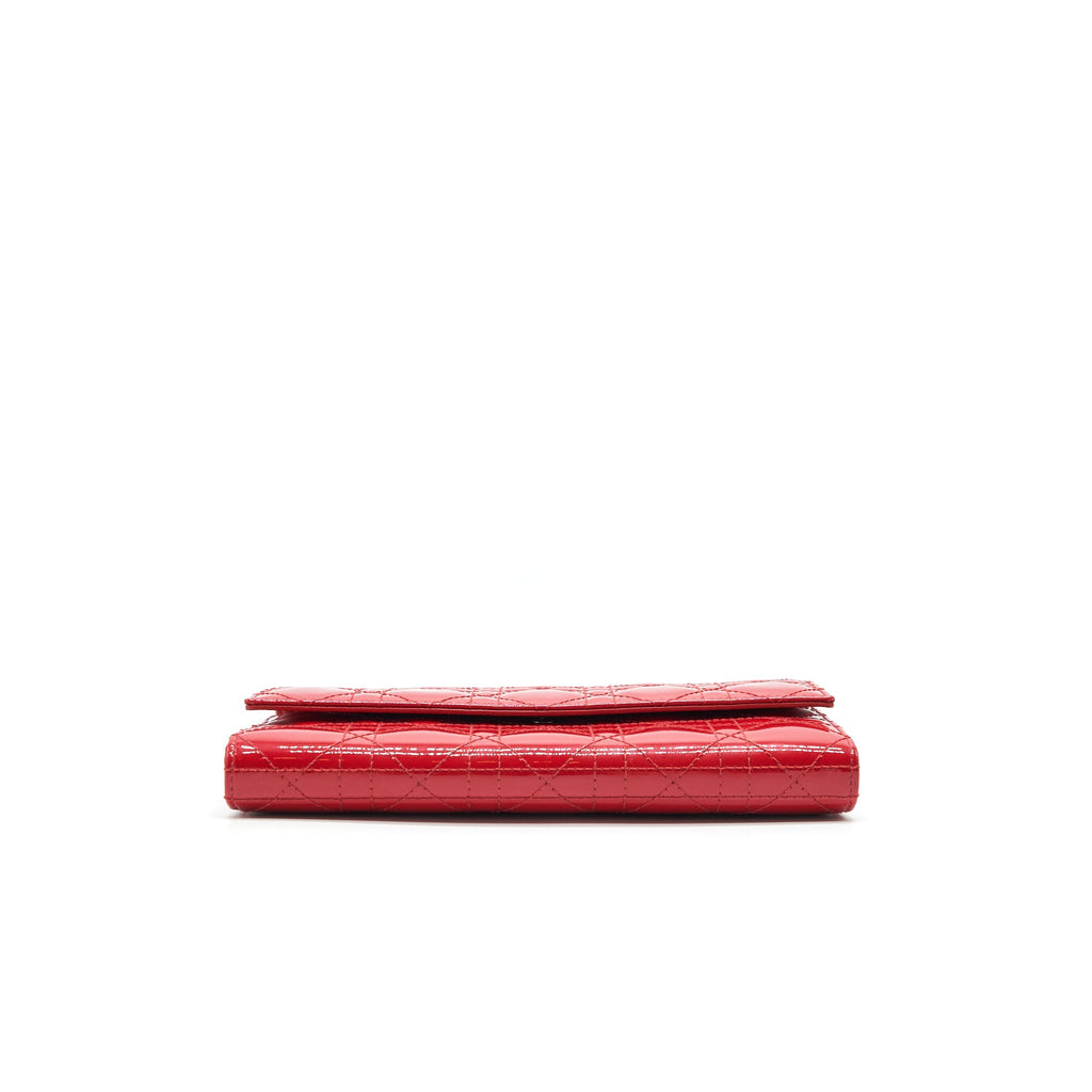 DIOR LADY DIOR WALLET ON CHAIN RED LGHW