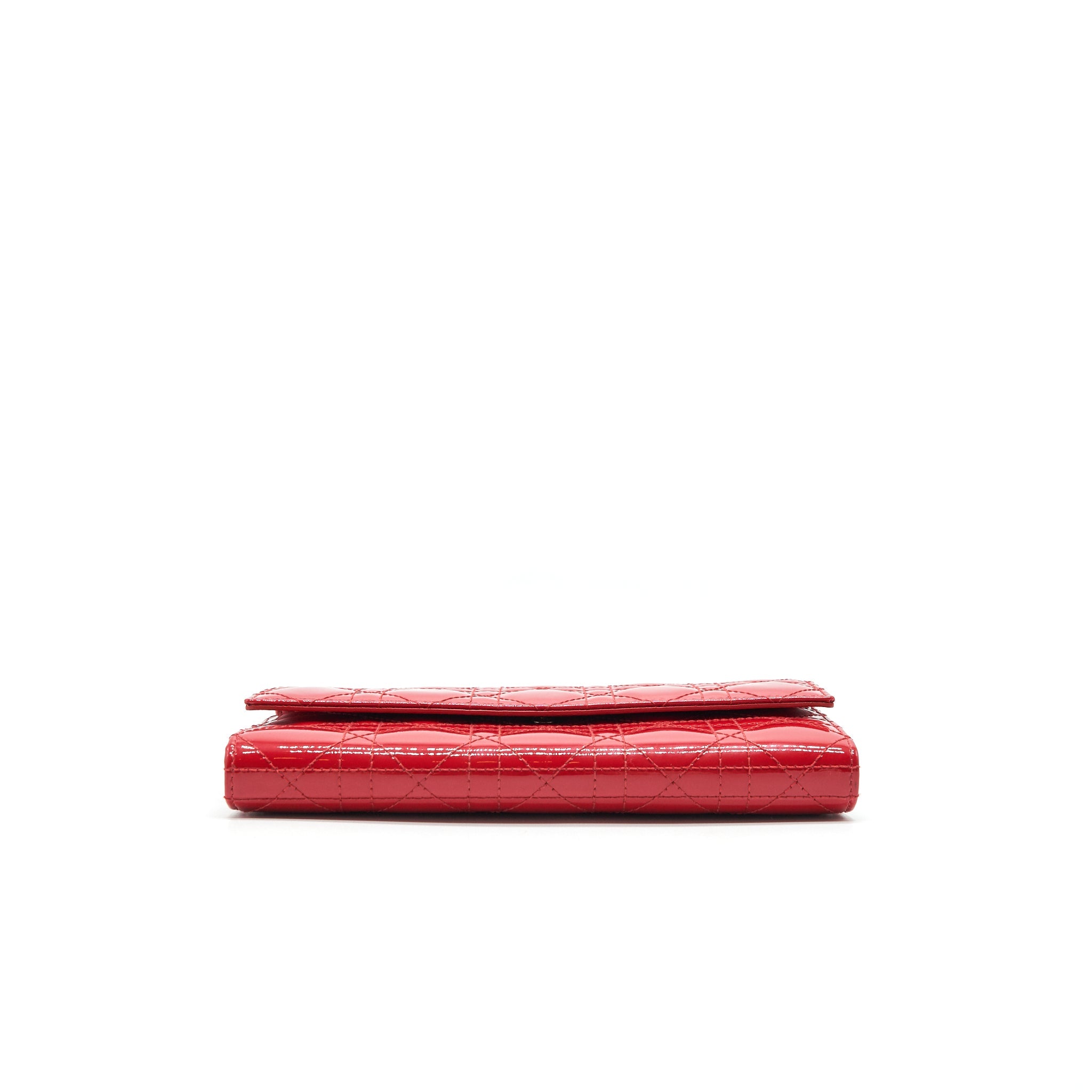 DIOR LADY DIOR WALLET ON CHAIN RED LGHW