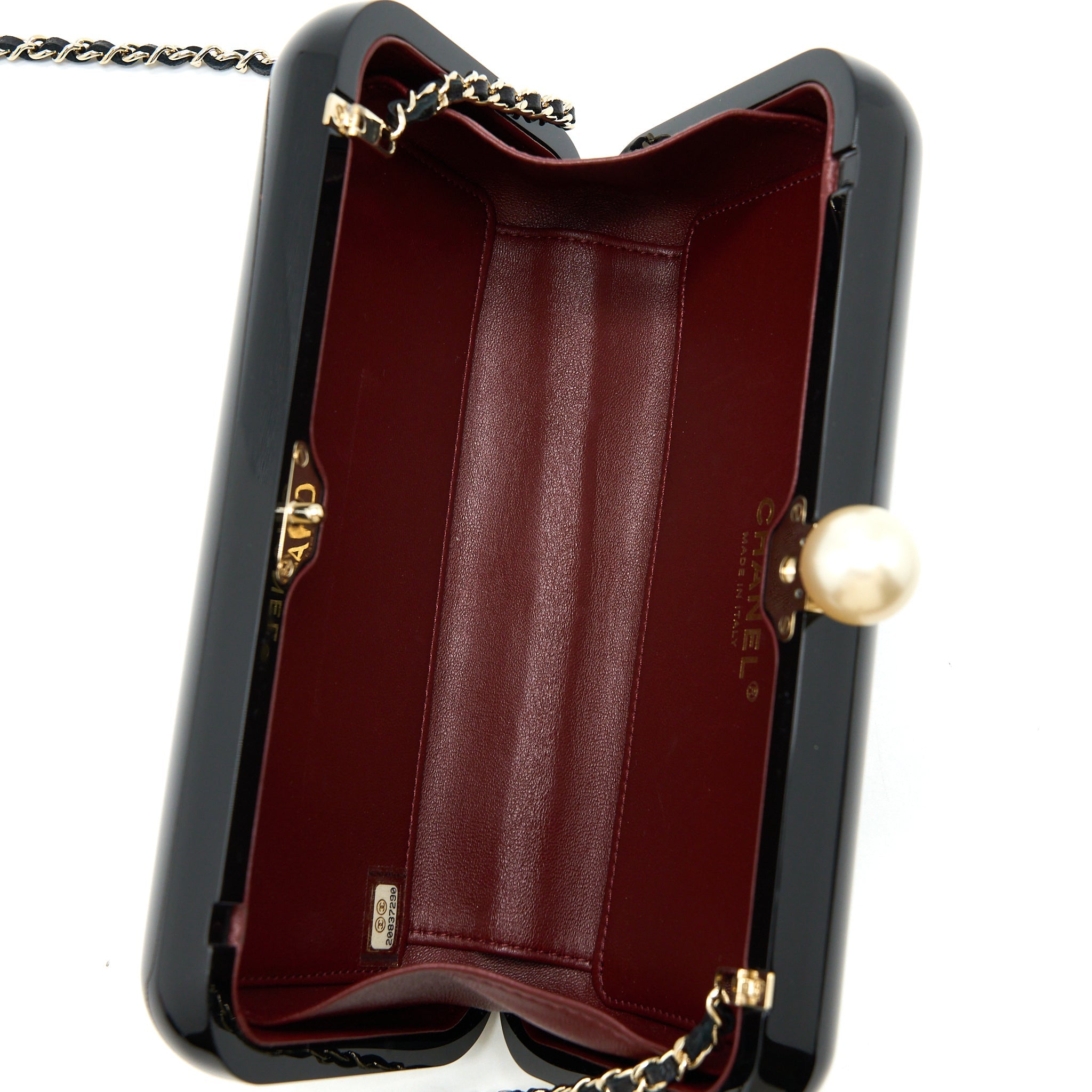 CHANEL VOTEZ COCO EVENING CLUTCH WITH CHAIN BLACK LGHW