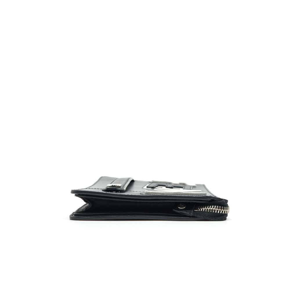 FENDI VOCABULARY 3D LOGO LEATHER POUCH WITH INITIAL