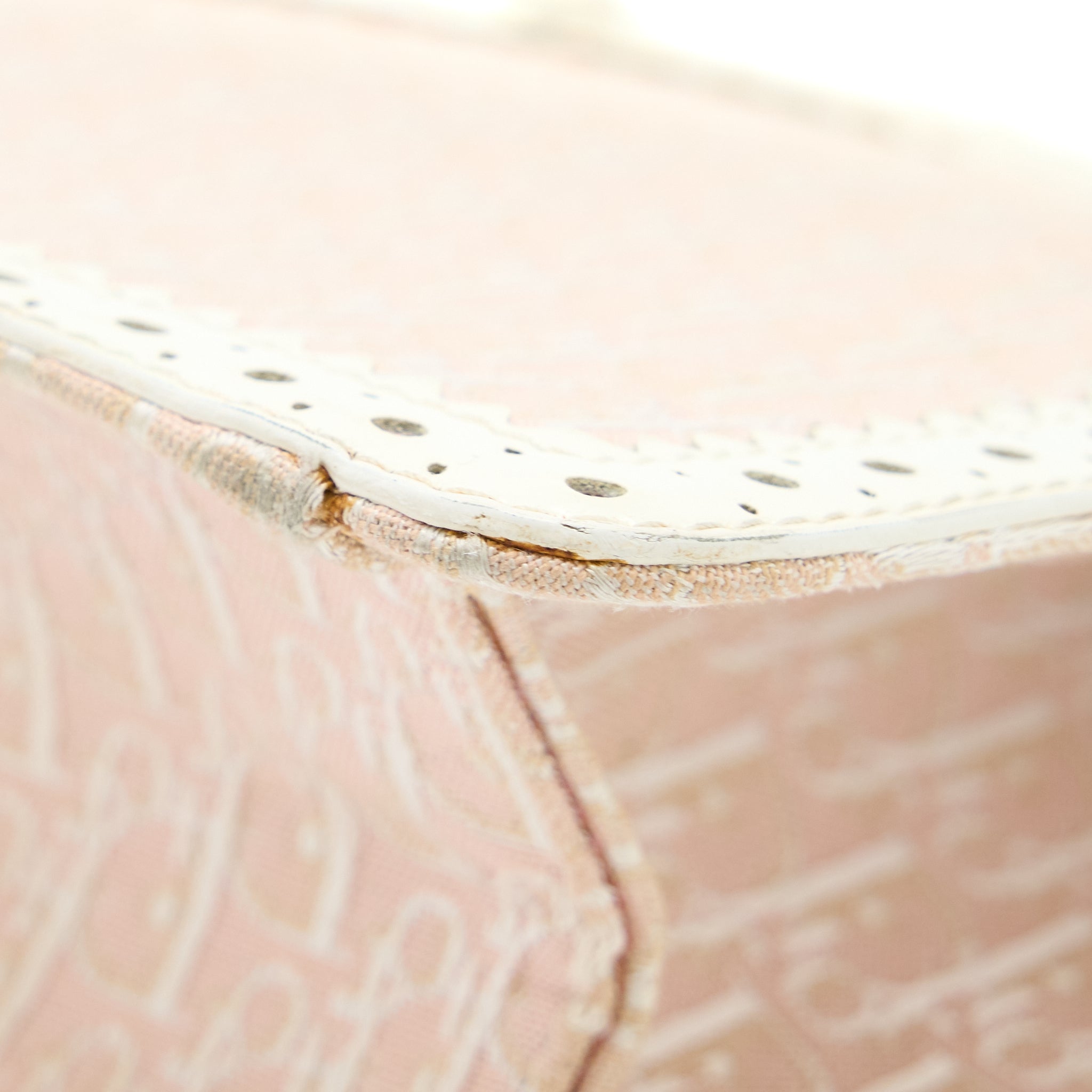 DIOR PINK LOGO MONOGRAM LACE HANDBAG PEARL D STRAP CHARM SHW