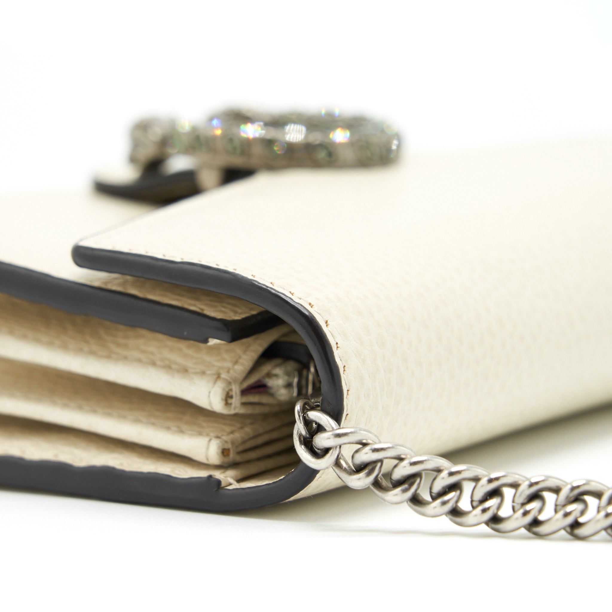 GUCCI DIONYSUS CHAIN WALLET CALFSKIN CREAM SHW