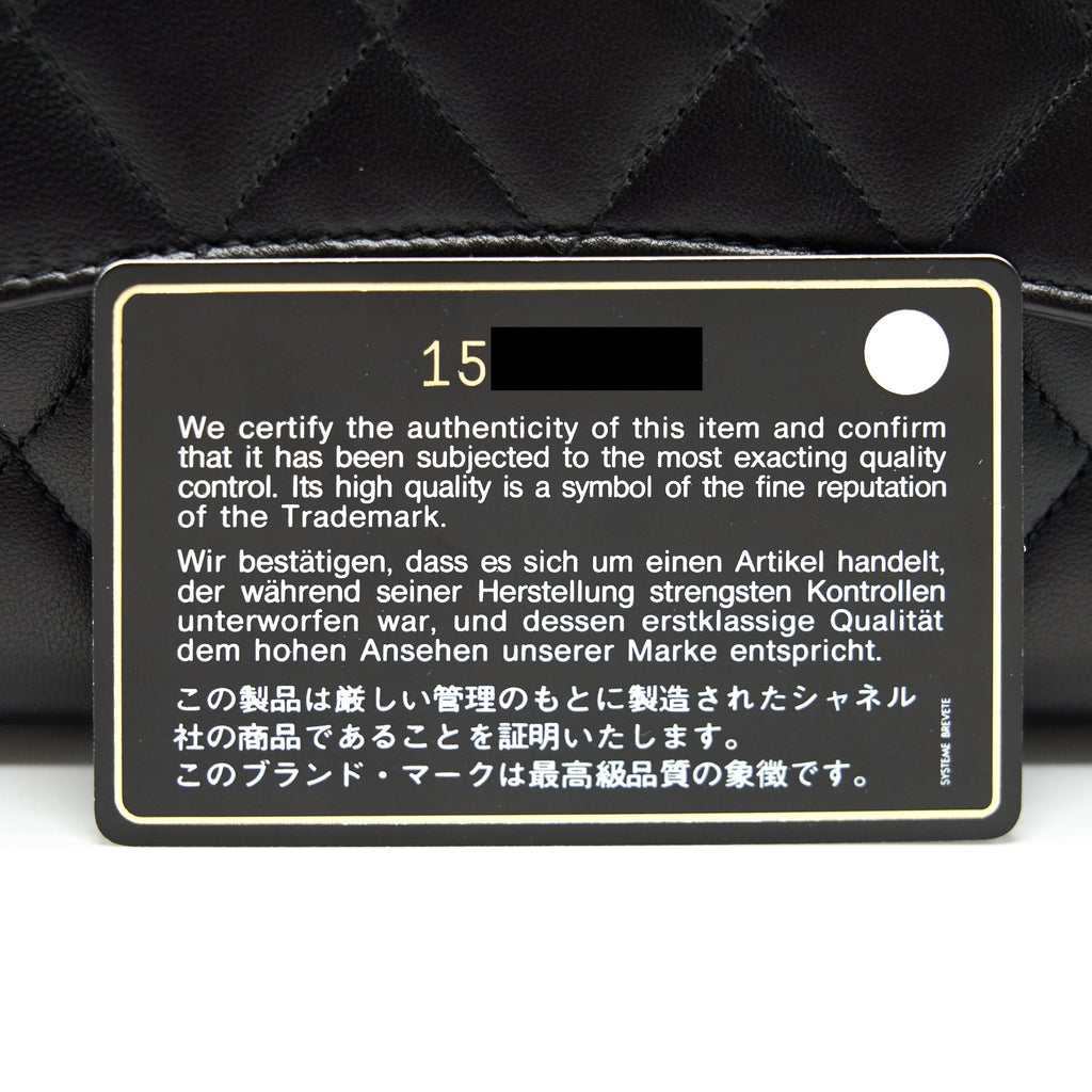 CHANEL CLASSIC FLAP WALLET LAMBSKIN BLACK SHW