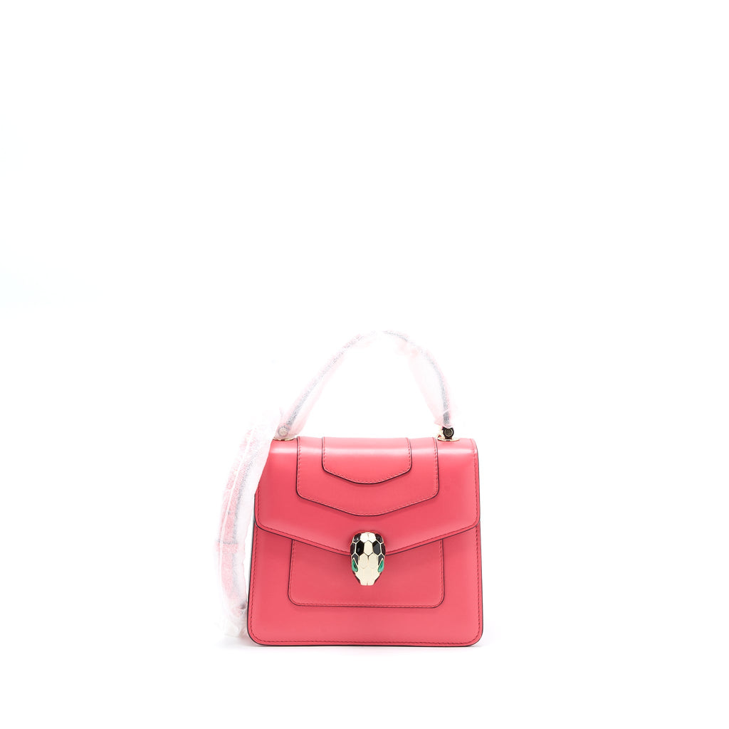 BVLGARI TOP HANDLE SERPENTI BAG CALFSKIN PINK LGHW