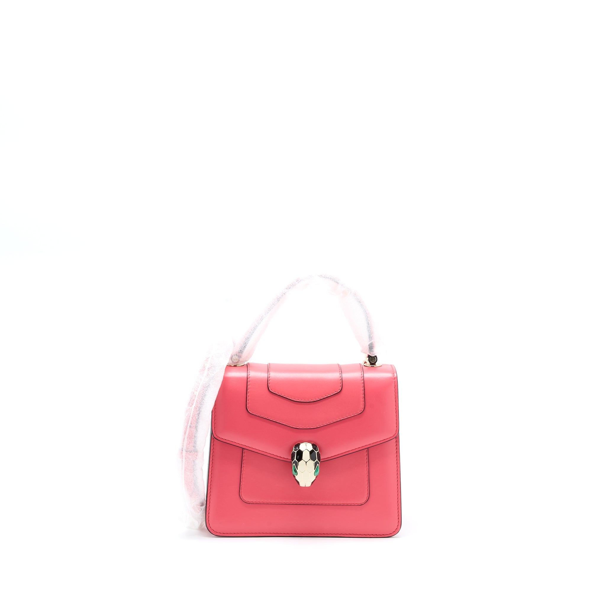 BVLGARI TOP HANDLE SERPENTI BAG CALFSKIN PINK LGHW