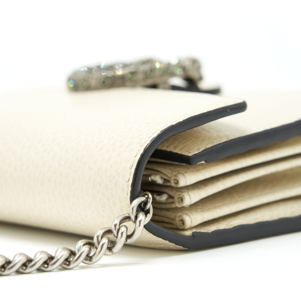 GUCCI DIONYSUS CHAIN WALLET CALFSKIN CREAM SHW