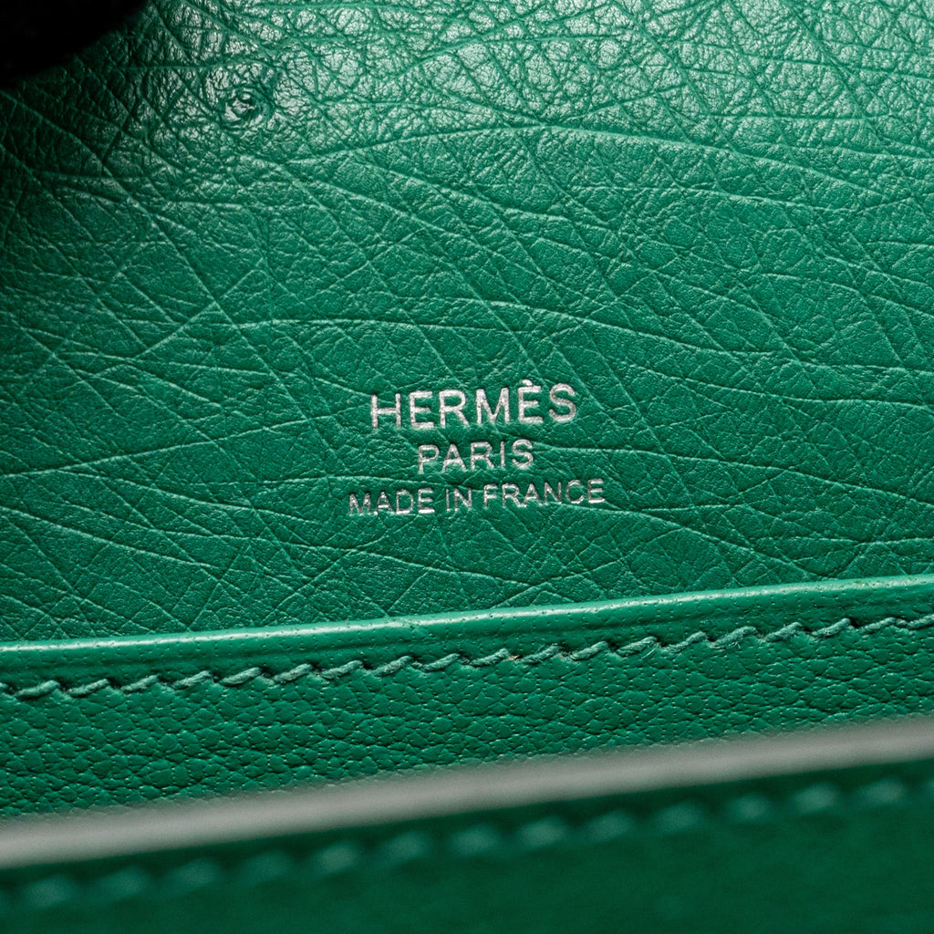HERMES MINI ROULIS OSTRICH VERT VERTIGO SHW
