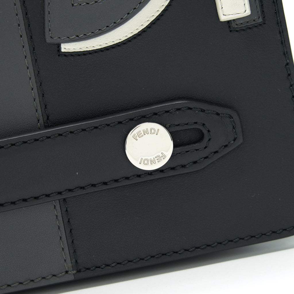 FENDI VOCABULARY 3D LOGO LEATHER POUCH WITH INITIAL