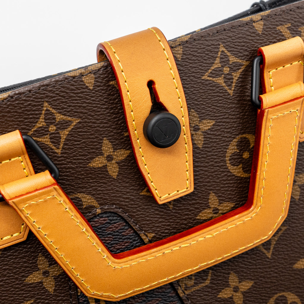 LOUIS VUITTON X NIGO GIANT TOTE DAMIER EBENE MONOGRAM CANVAS BROWN BLACK HARDWARE
