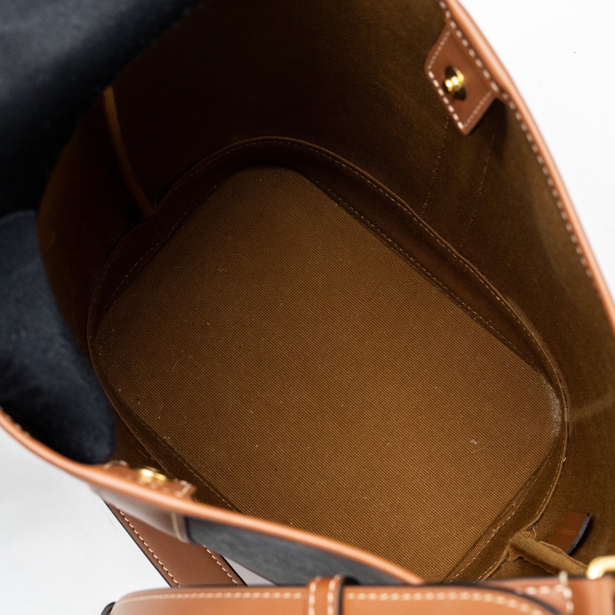 CELINE SMALL BUCKET BAG TRIOMPHE CANVAS/ LEATHER GHW