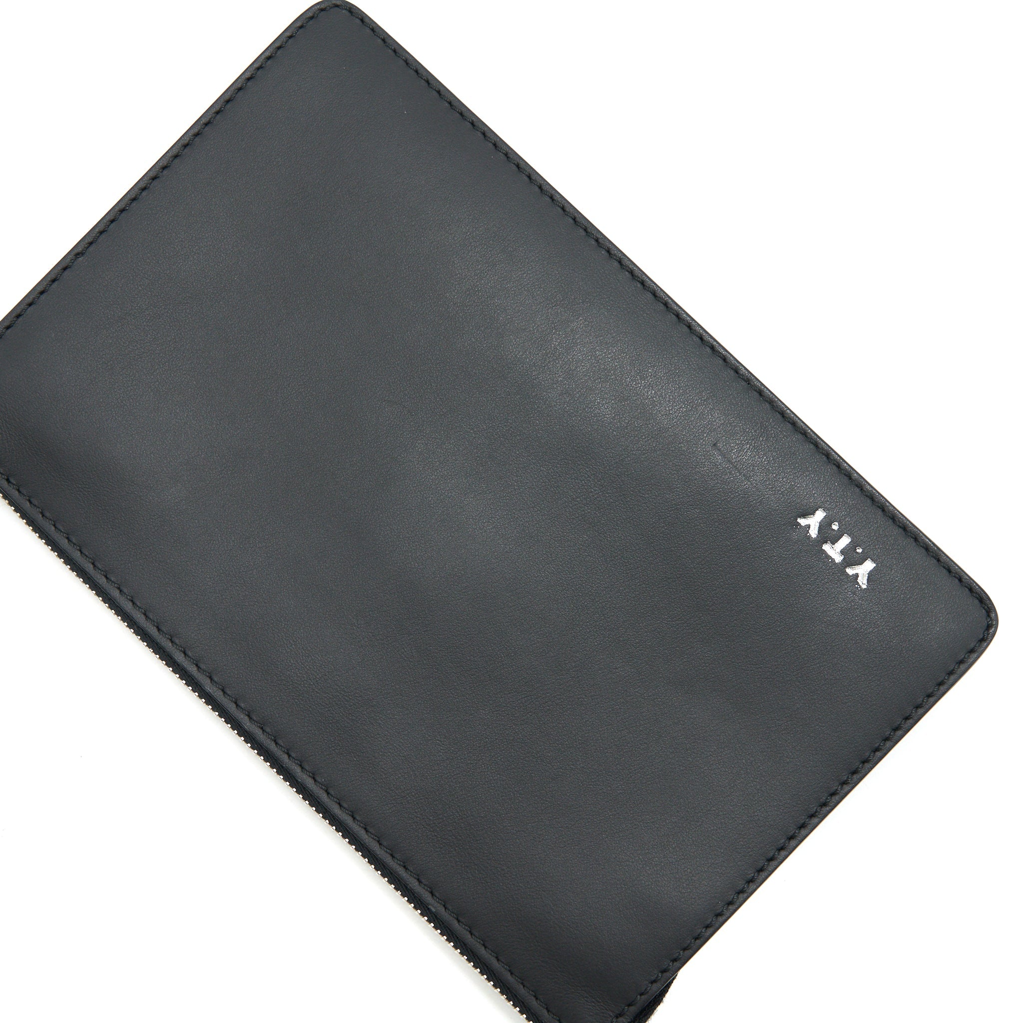 FENDI VOCABULARY 3D LOGO LEATHER POUCH WITH INITIAL