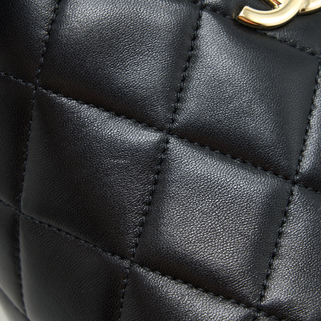 CHANEL TRENDY CC ROUND VANITY CASE CROSSBODY BAG LAMBSKIN BLACK LGHW