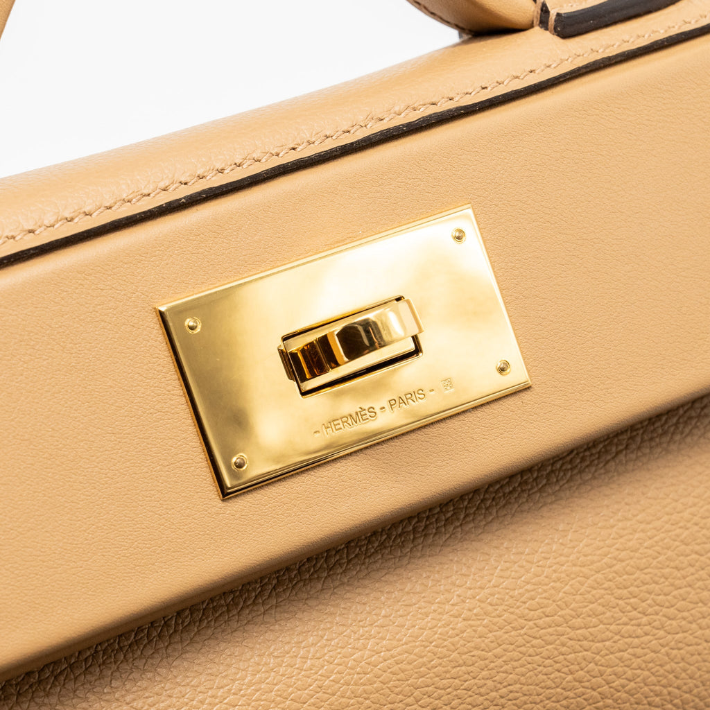 HERMES MINI 2424 24/24-21 BAG EVERCOLOR/SWIFT CHAI/FAUVE GHW
