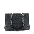 CHANEL GRAND SHOPPING TOTE CAVIAR BLACK SHW