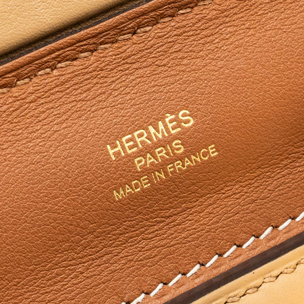 HERMES MINI 2424 24/24-21 BAG EVERCOLOR/SWIFT CHAI/FAUVE GHW