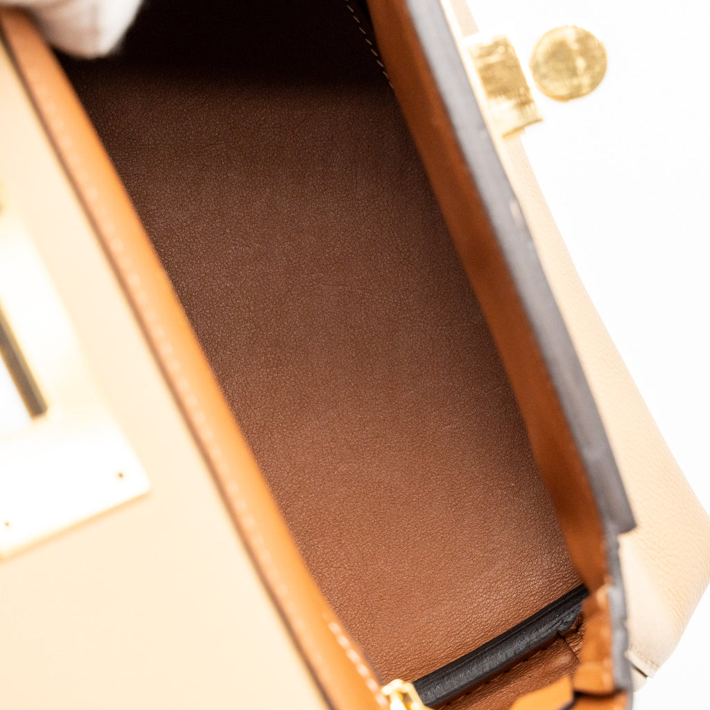 HERMES MINI 2424 24/24-21 BAG EVERCOLOR/SWIFT CHAI/FAUVE GHW