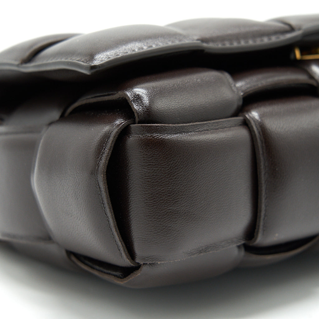 BOTTEGA VENETA CASSETTE BAG WITH CHAIN BROWN GHW