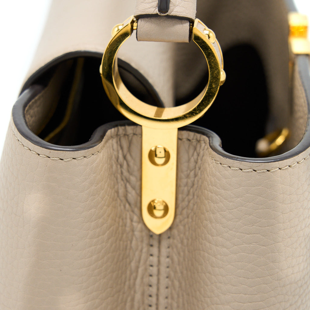 LOUIS VUITTON CAPUCINE MM TAURILLON GALET GHW