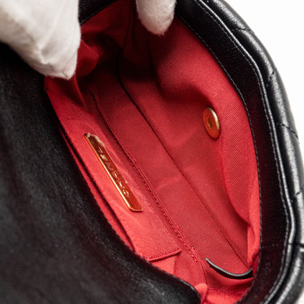 CHANEL 19 WAIST BAG GOATSKIN BLACK MULTICOLOUR HARDWARE