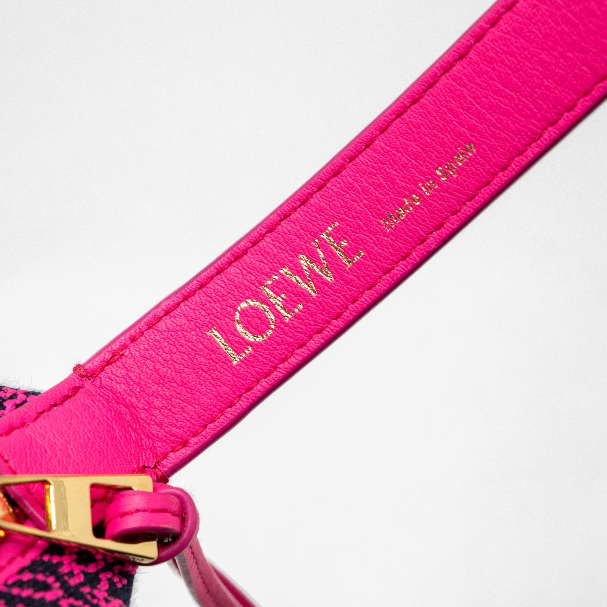 LOEWE SMALL CUBI BAG ANAGRAM JACQUARD/CALFSKIN PINK/ BLACK GHW