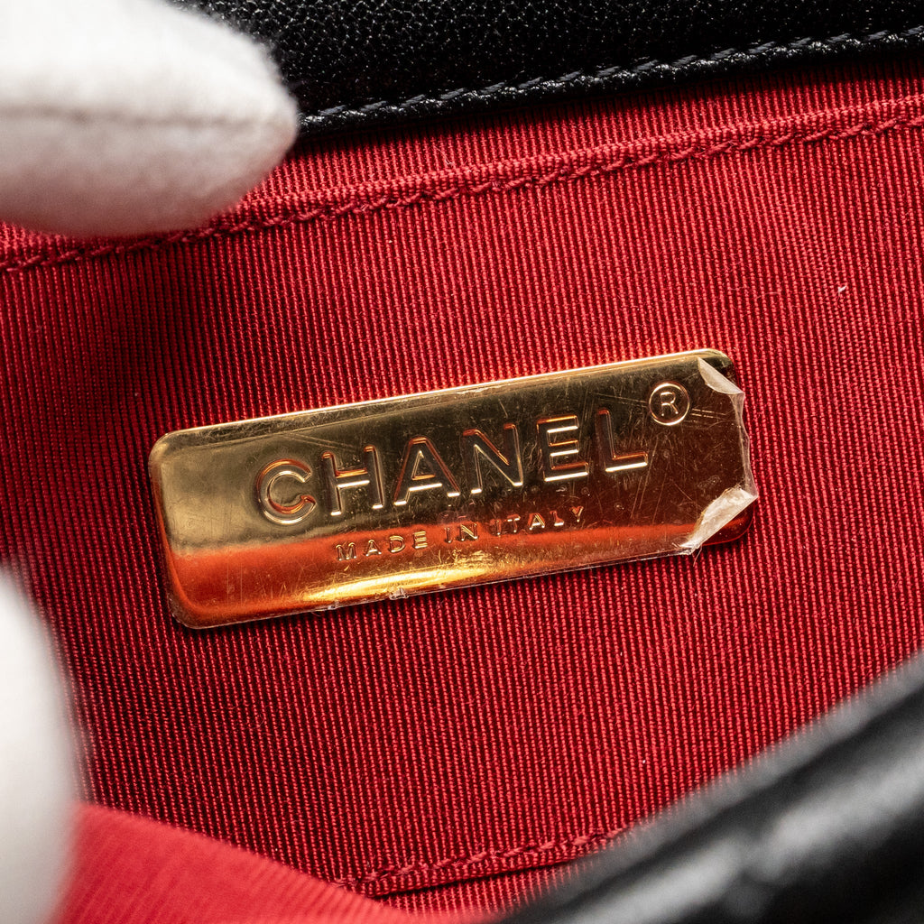 CHANEL 19 WAIST BAG GOATSKIN BLACK MULTICOLOUR HARDWARE